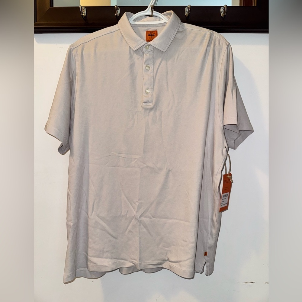 NWT Soft Cloth Light Tan Polo Shirt size Medium